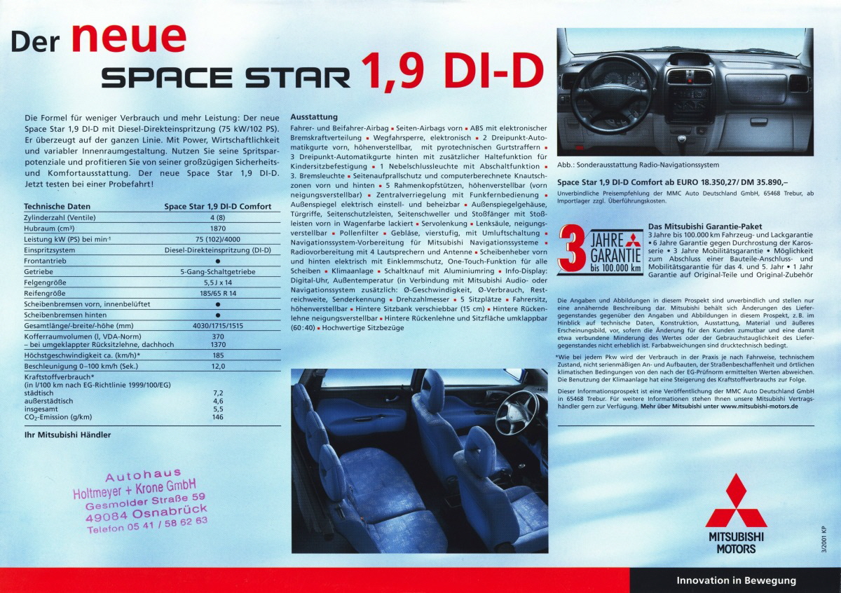 Mitsubishi - Space Star 3-2001 02