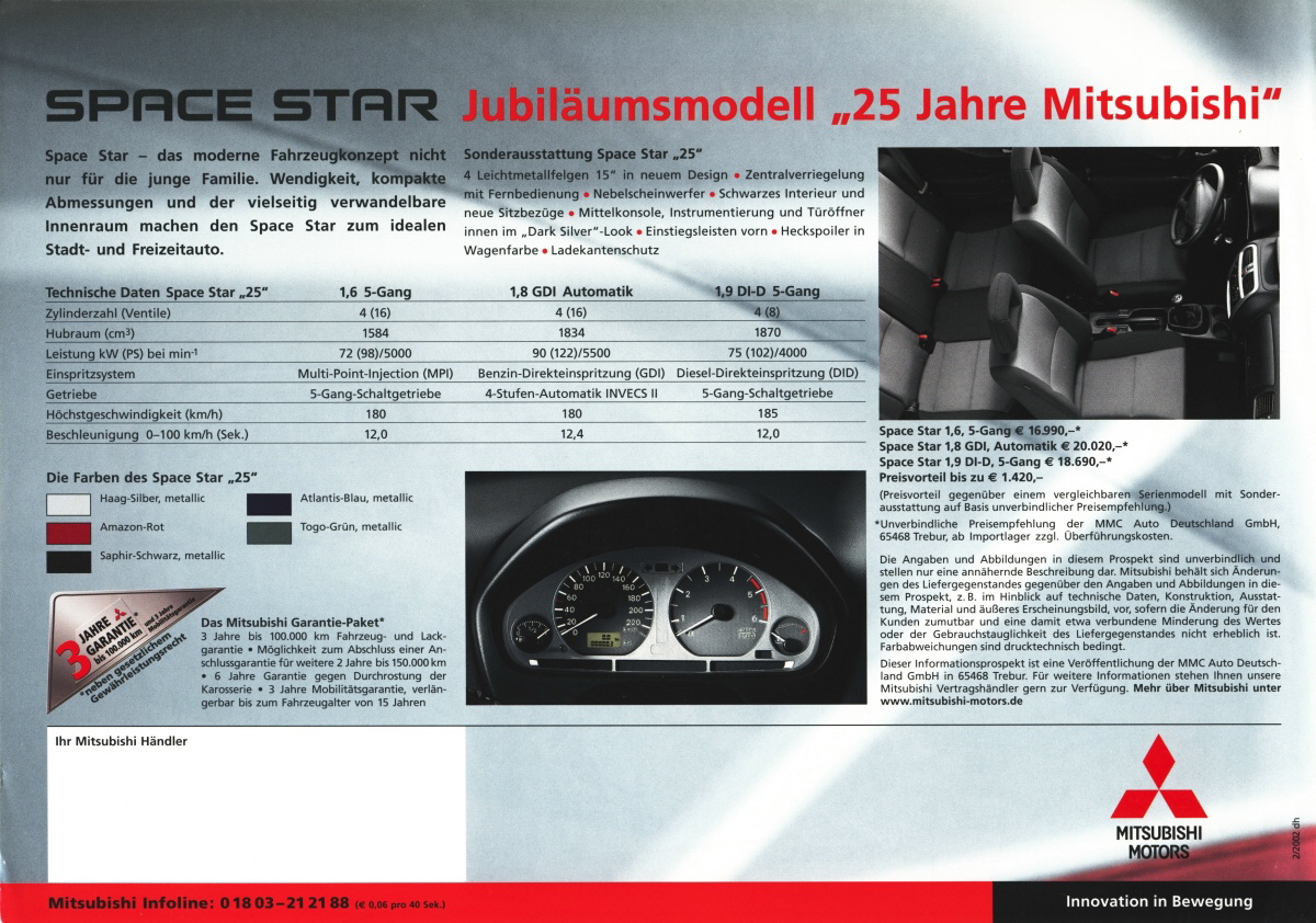 Mitsubishi Space Star 2002 Sondermodell 25 02-2002 02